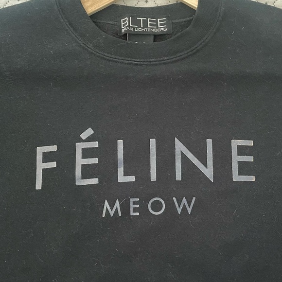 ‘Féline Meow’ Brian Lichtenberg Black Sweatshirt, Size M. - Picture 2 of 3